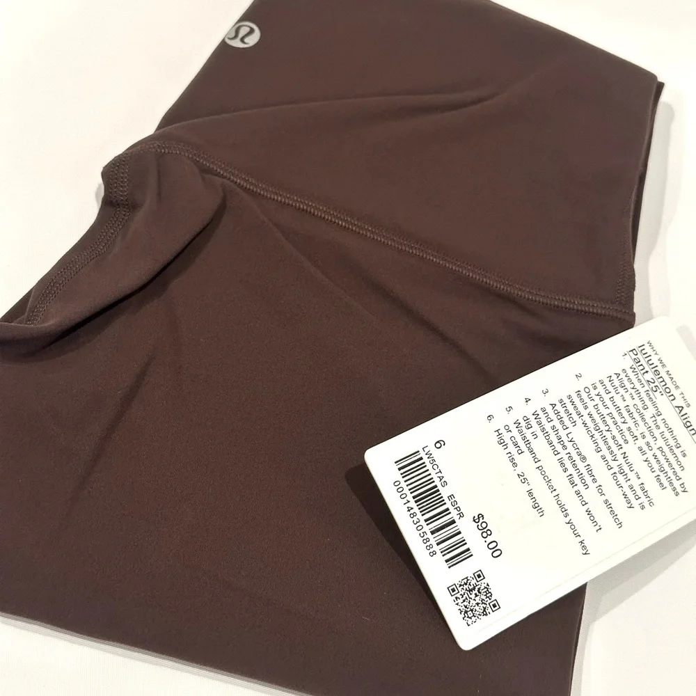 Lululemon Align High Rise Legging Pant 25” Size 6 Brown - Picture 6 of 6